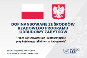 Na górze znajduję się flaga Polski oraz herb Polski niż widnieje napis dofinansowanie ze środków rządowego programu...